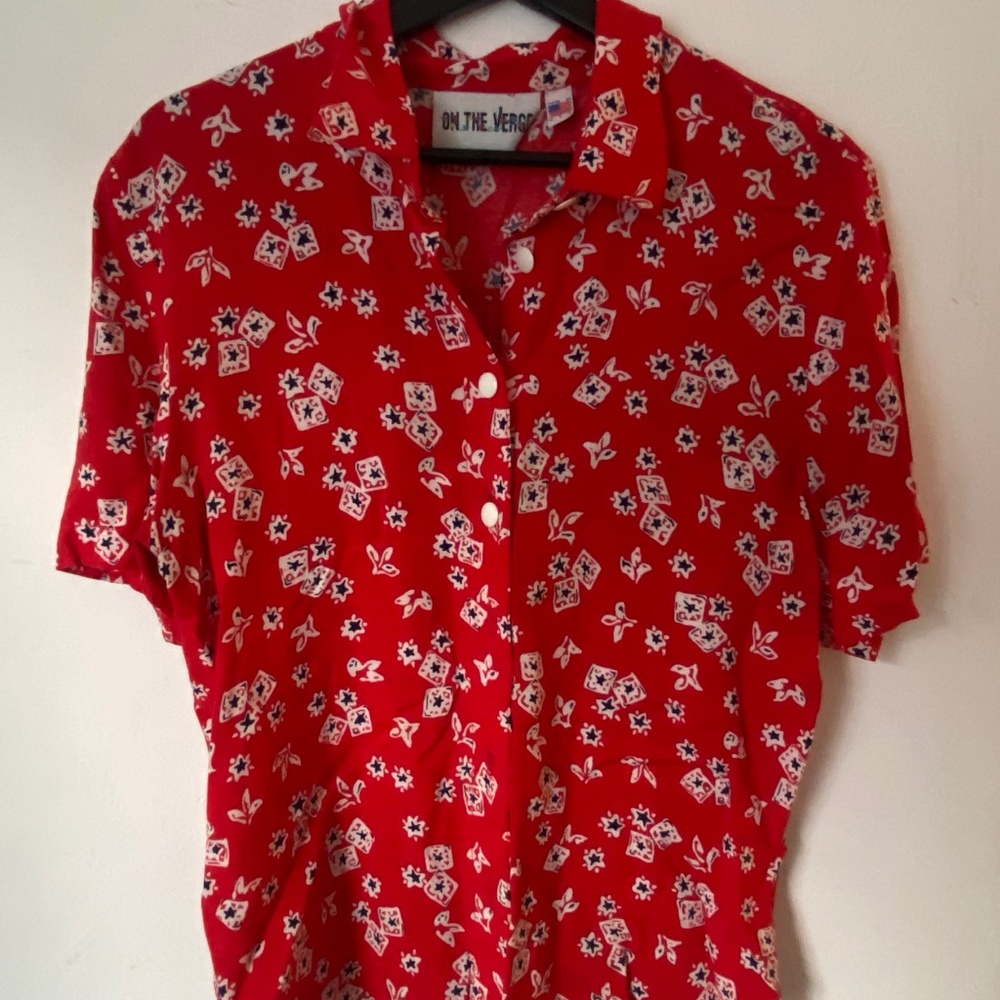 ON THE VERGE - RED VINTAGE TOP - MEDIUM